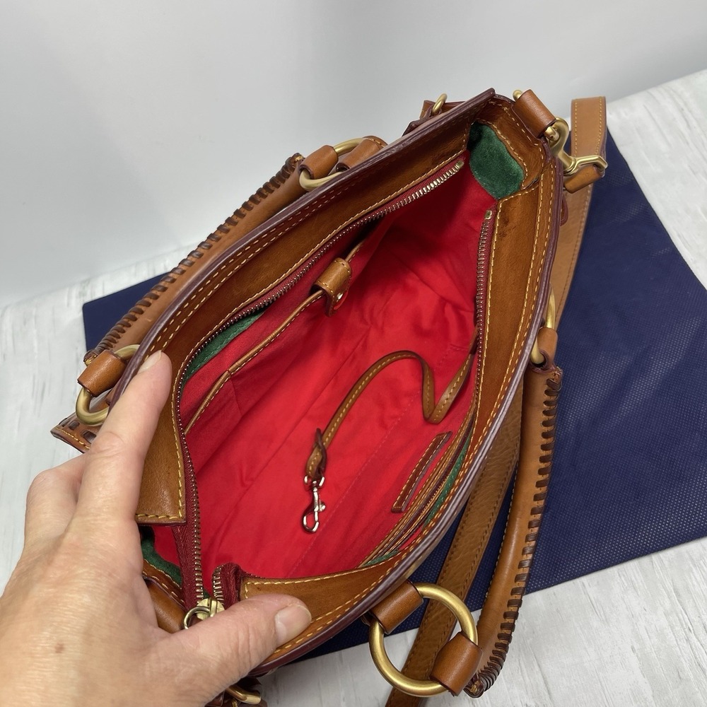 Dooney & Bourke Florentine Medium Pocket Satchel Bag Crossbody Top Handles - Picture 8 of 16